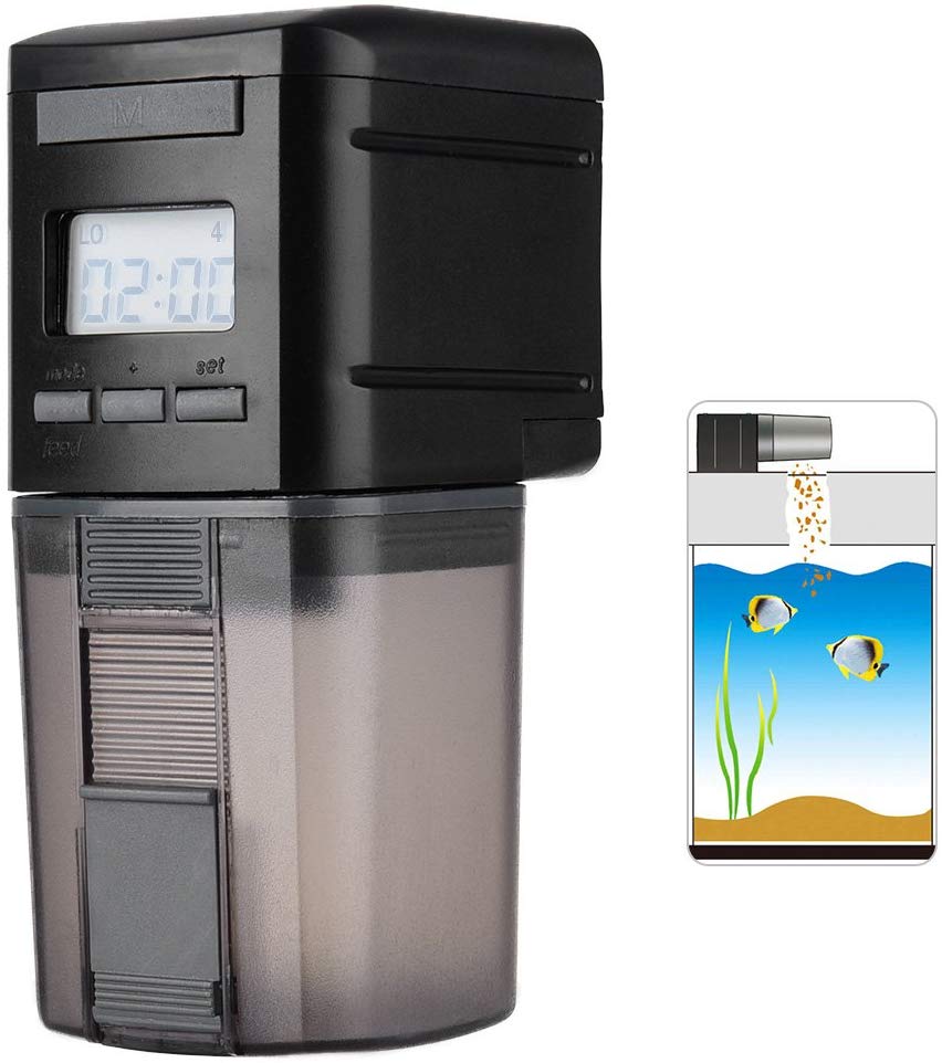 Petacc Automatic Fish Feeder ，Programmable MoistureProof Electric Auto Fish Feeder for Aquarium