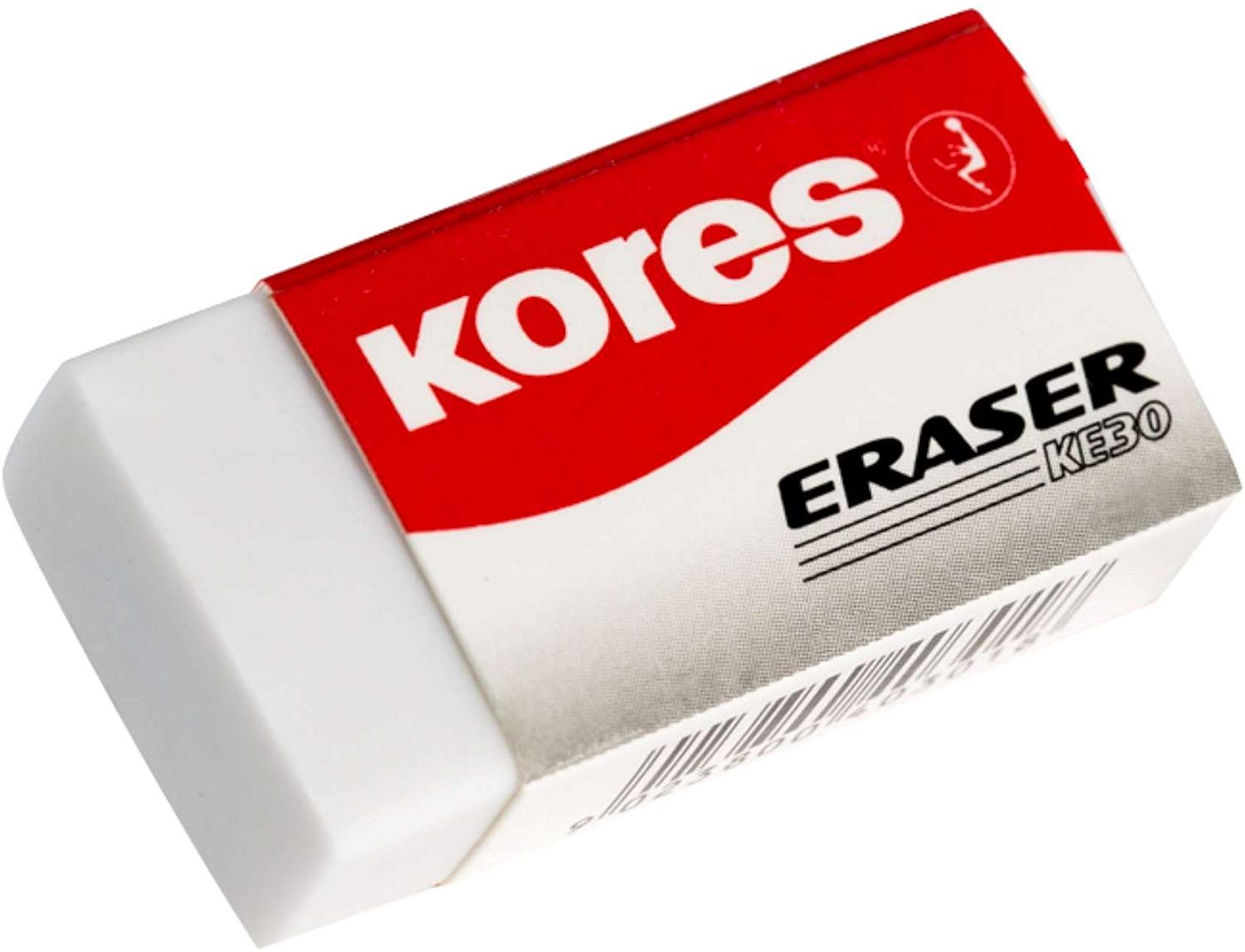 Kores, White PVC Rubber Erasers, KE-30 Pocket Size Block Shape Erasers with Paper Sleeve, 40 x 21 x 10mm, School Supplies - Image 3