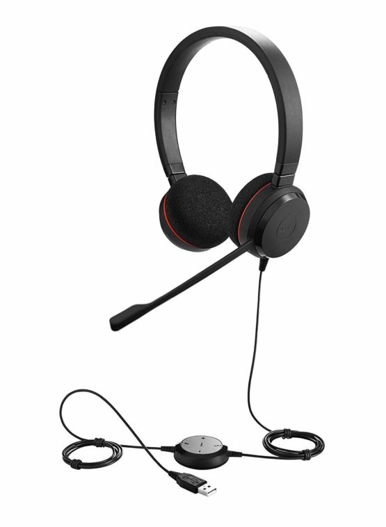 Jabra Evolve 20 Stereo Headset - Wired Headphones for VoIP Softphone with Passive Noise Cancellation - USB-Cable with Controller - Black - Image 3