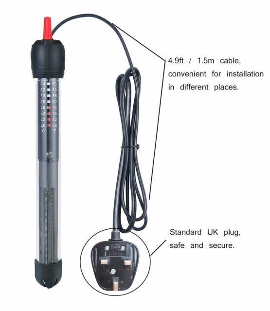 HITOP HP-608 Submersible Aquarium Heater 100W 200W With Thermometer and Extra Sucker Cup (100W) - Image 4