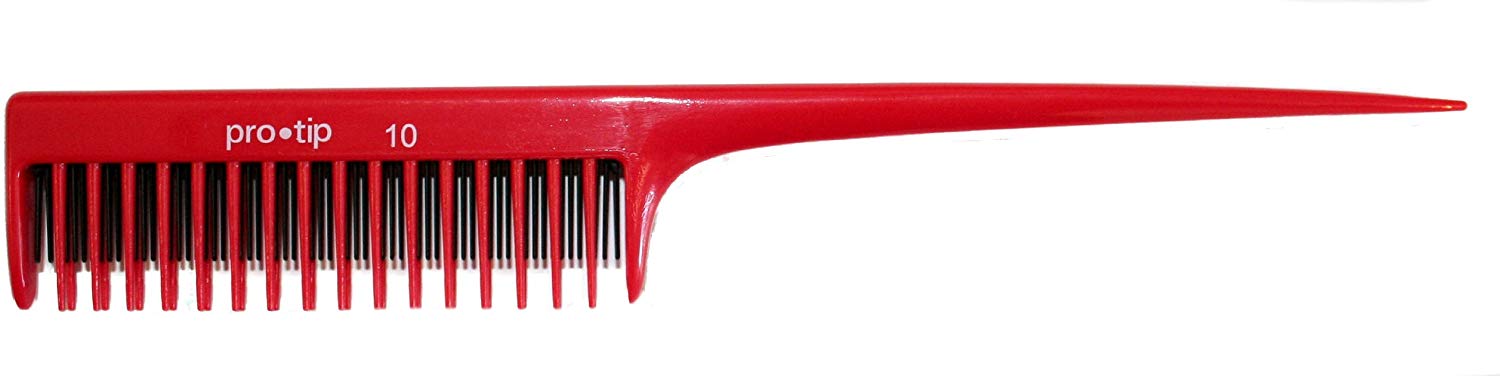 Pro Tip Hairdressing Back Combing Tail Comb PTC10 208mm - RED