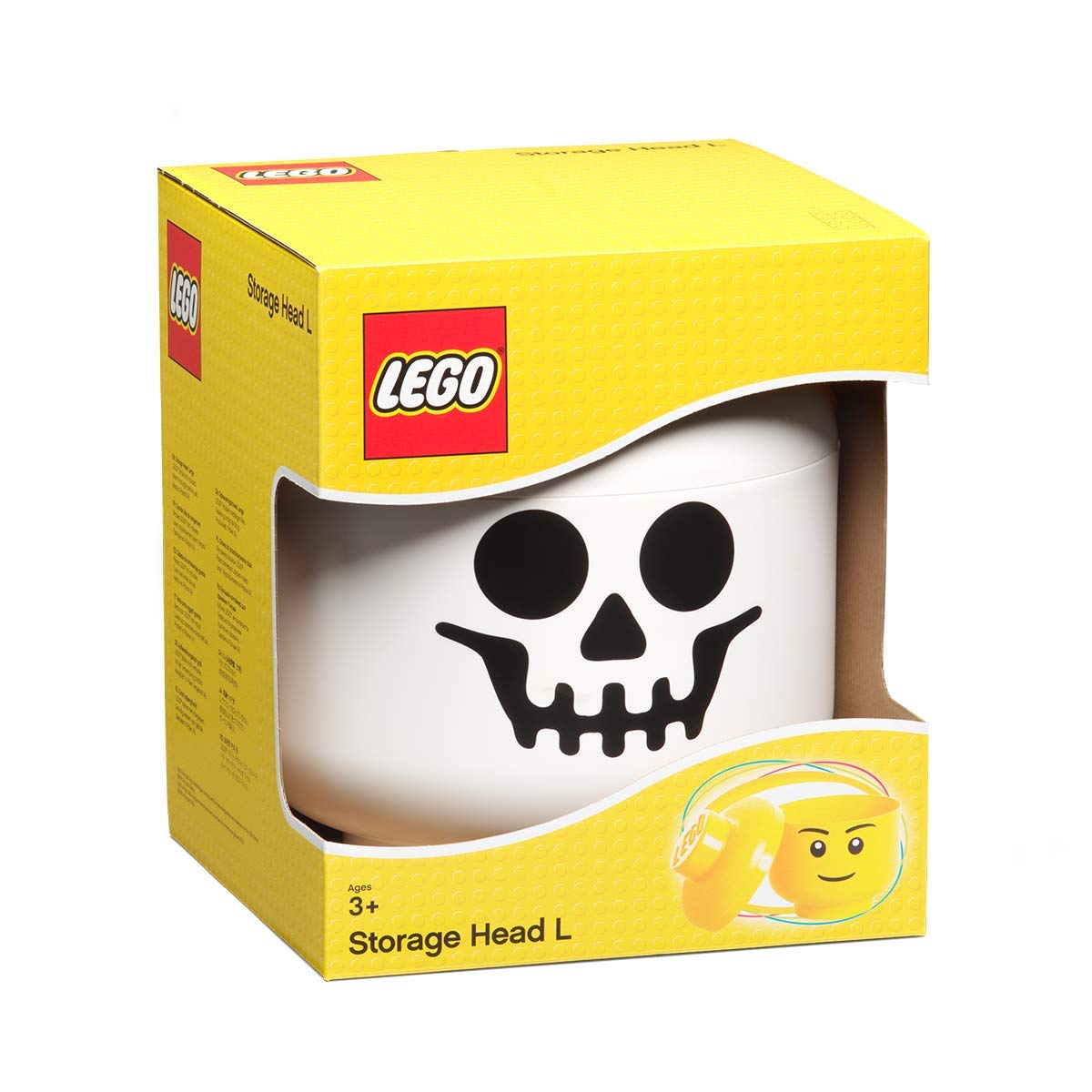 LEGO STORAGE HEAD (LARGE), SKELETON, Polypropylene Storage Box with Lid for Kids' Toy Storage, Stackable Organizer - Image 2