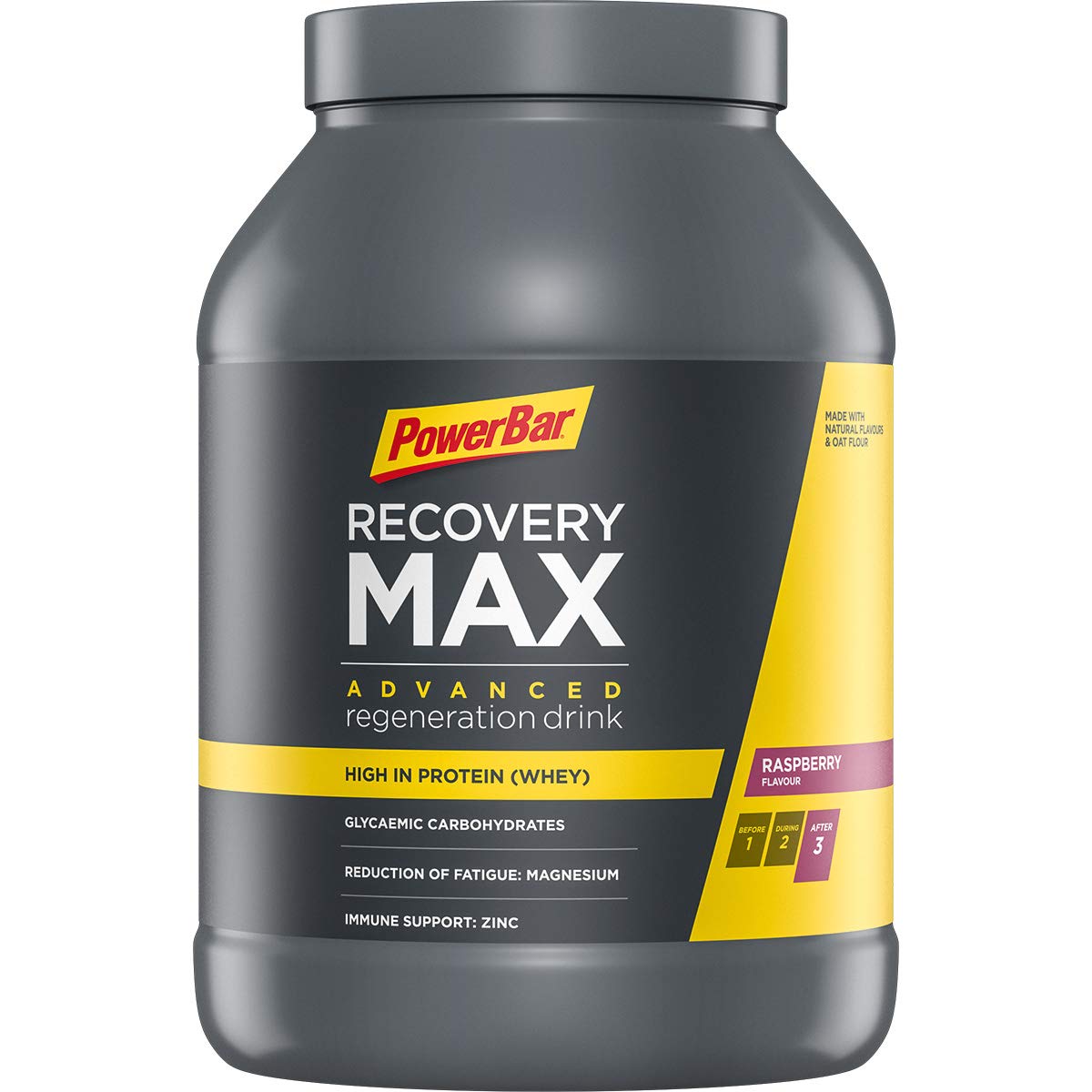 Powerbar - Recovery Max - Raspberry - 1144g - Regeneration Whey Drink with Carbohydrates - Magnesium - Zinc