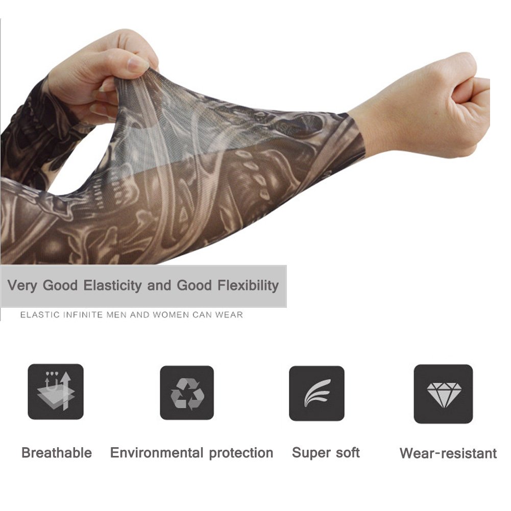 ANGTUO Kids Tattoo Sleeves, 5 PCS Fake Arm Tattoo Temporary Rockstar Fancy Dress Punk Accessories for Boys & Girls - Image 4