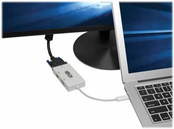 Tripp Lite USB-C to HDMI / DVI / VGA Multiport Adapter 4K USB Type C to HDMI (M/3xF), White (U444-06N-HDV4K) - Image 2
