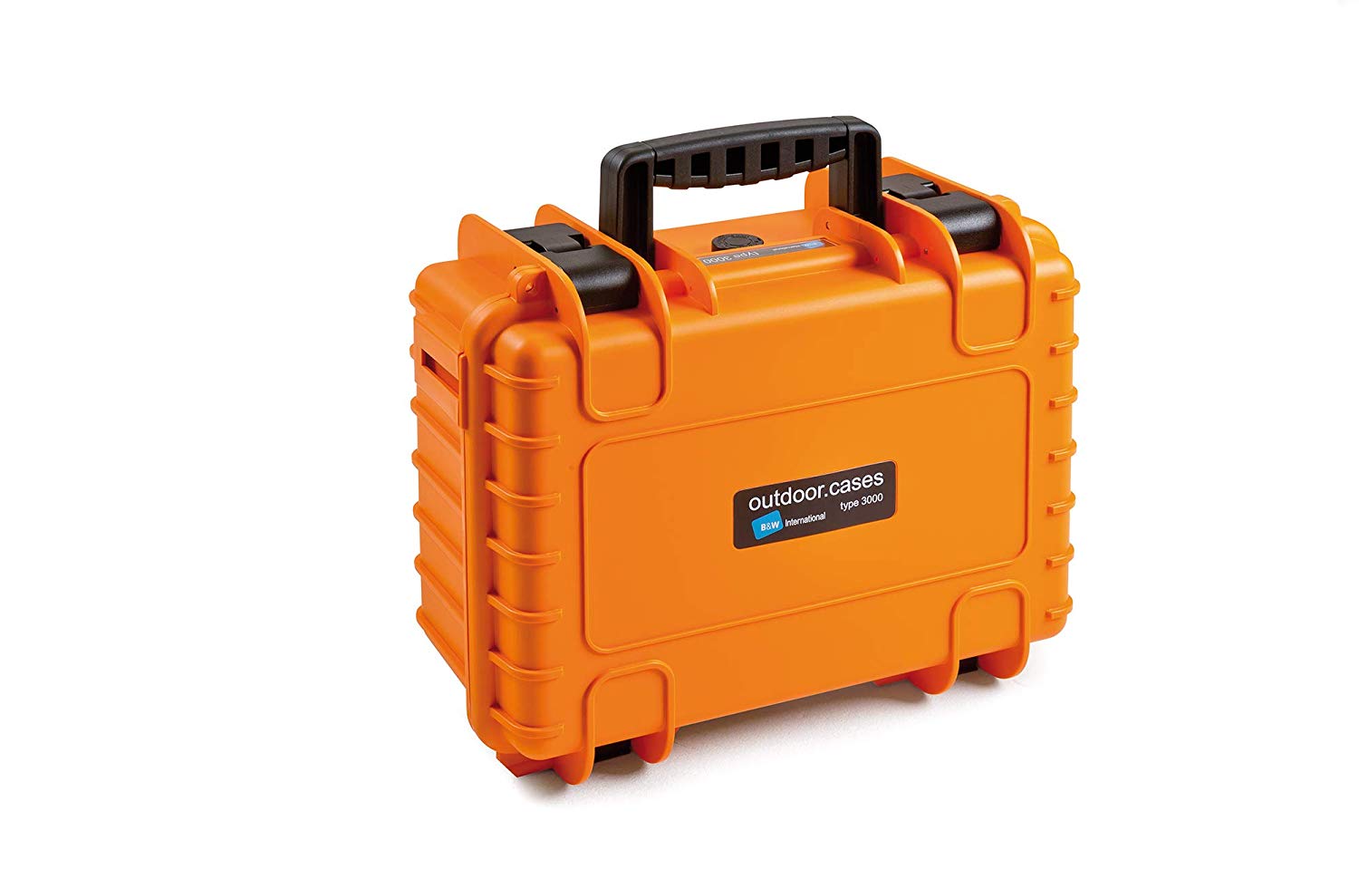 B&W outdoor.cases type 3000 with padded divider system (RPD) - The Original, Orange, 365x295x170 (type 3000)