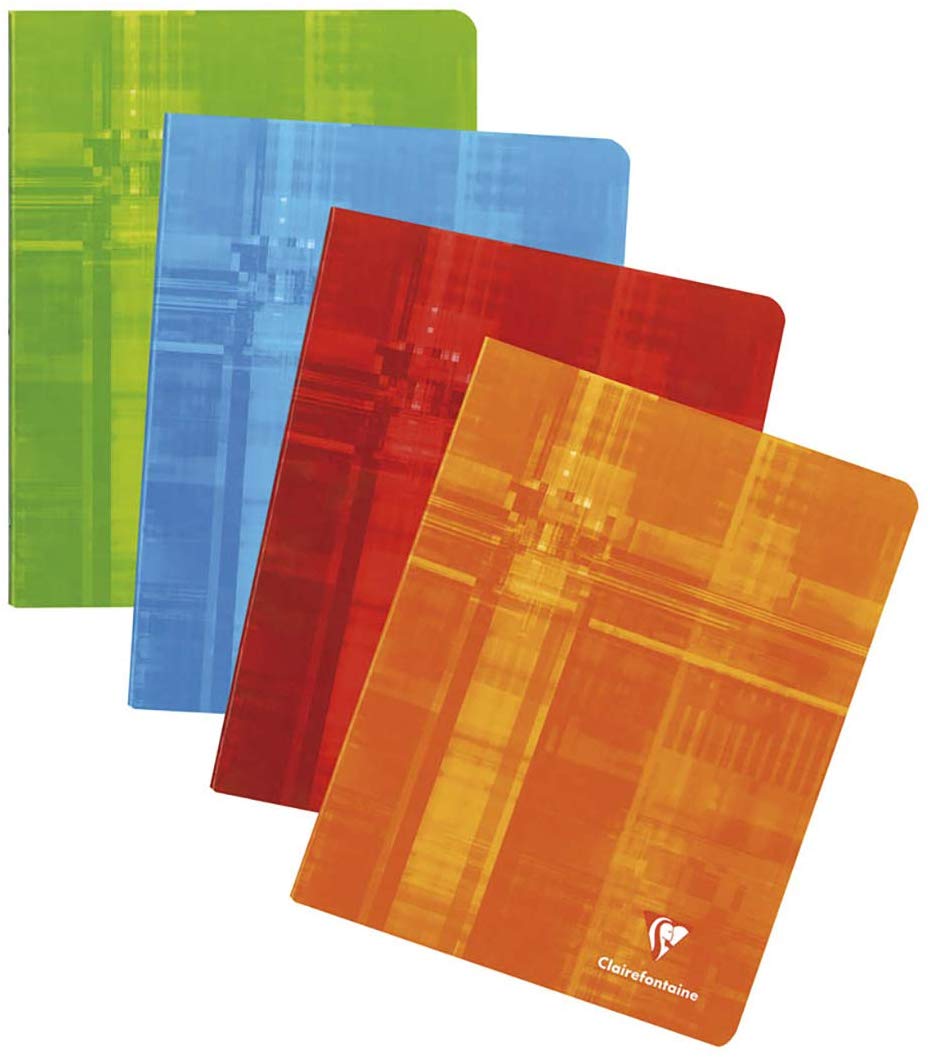 Clairefontaine 393C, One Stapled Notebook, Dimensions: 16.5x21 cm, 120 Lined Pages with Margin, White Paper 90 g