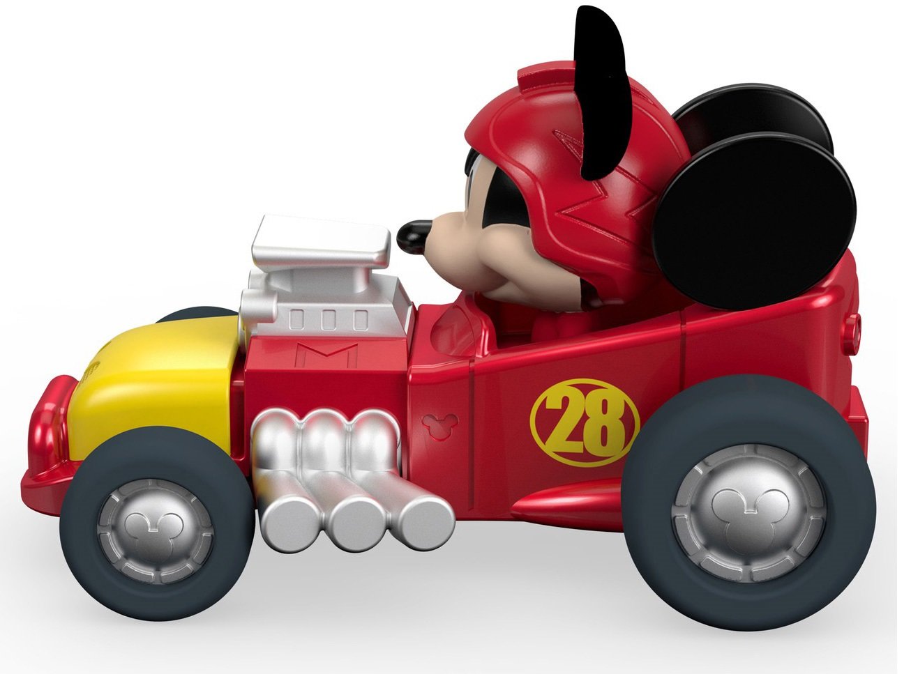 Fisher-Price Disney Mickey and the Roadster Racers - Mickey's Hot Rod Car Toy for Kids Disney Fans, Red, Yellow - Image 4