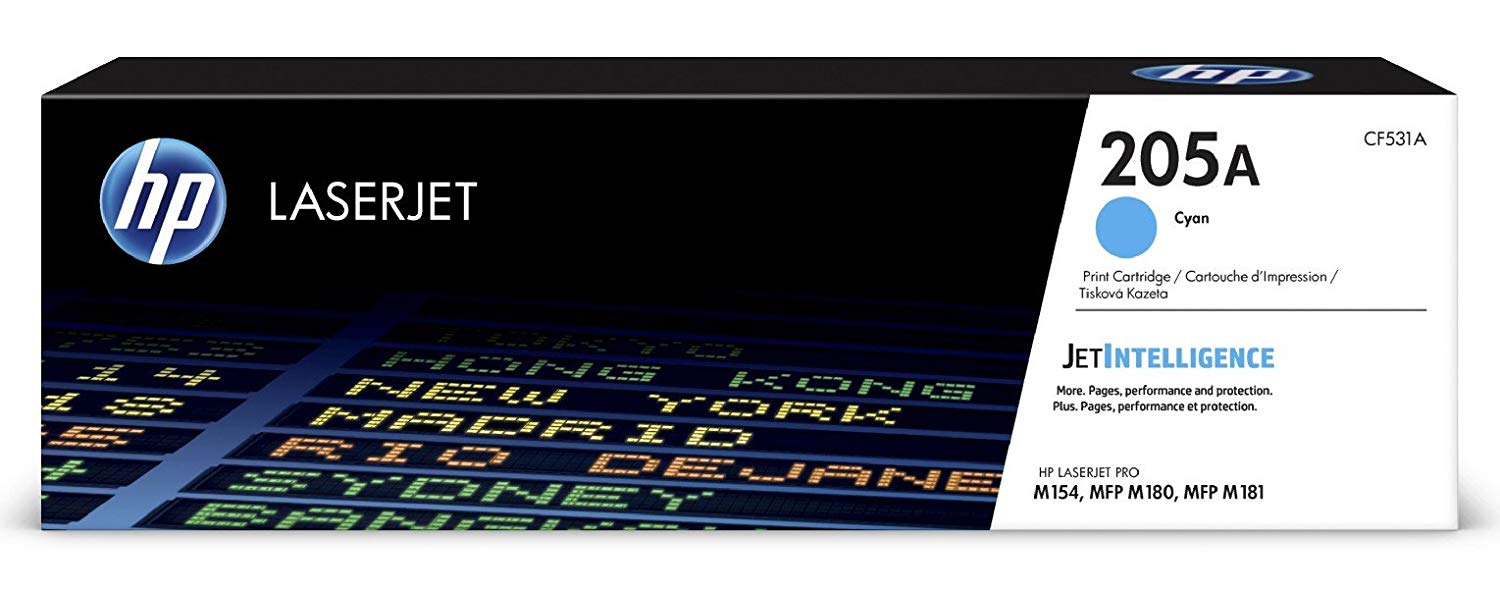HP CF531A 205A LaserJet Toner Cartridge, Cyan, Single Pack, Standard
