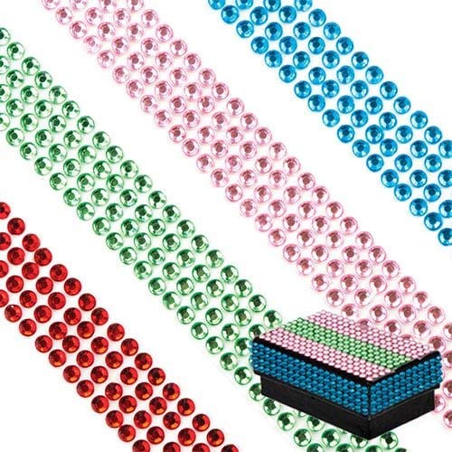 Baker Ross AR301 Coloured Gem Sticky, Decorative Tape for Card Scrapbooking and Arts and Crafts for Kids Assorted, (Pack of 4) - Image 2