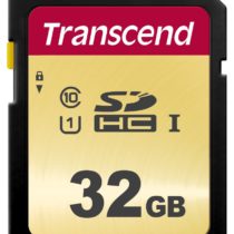 Transcend 32GB SDXC 500S Memory Card UHS- I, C10, U3, V30, 4K, Full HD, MLC, Up to 95/50 MB/s (Ideal for DSLR cameras and advanced camcorders) with Frustration Free Packaging TS32GSDC500S-E