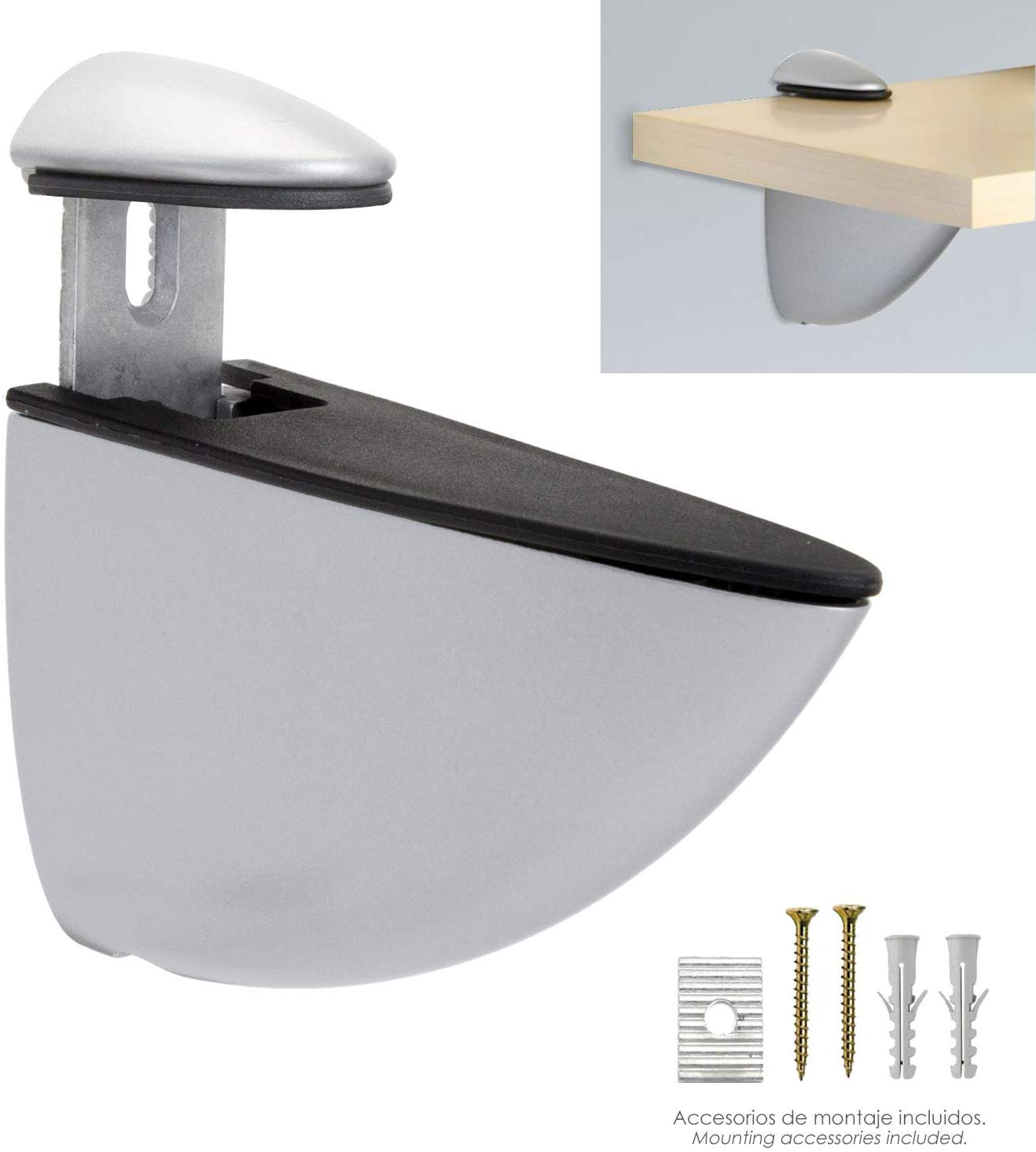 Adjustable Pelican Shelf Bracket 1/35 mm, Matte Chrome (1 Piece), Cromo