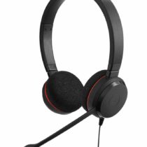 Jabra Evolve 20 Stereo Headset - Wired Headphones for VoIP Softphone with Passive Noise Cancellation - USB-Cable with Controller - Black