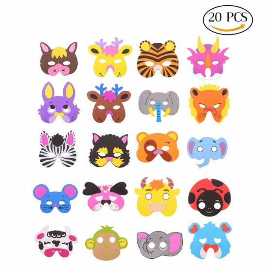 CCINEE 24 Kids Foam Animal Masks for Party Bag Fillers, 16 Assorted.