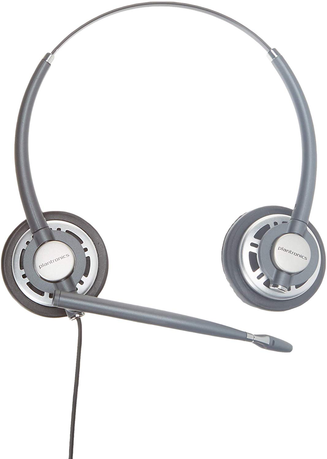 Plantronics EncorePro HW720D Over-the-Head Binaural Corded Headset with Noise Cancelling Microphone, Black, Silver - Image 2