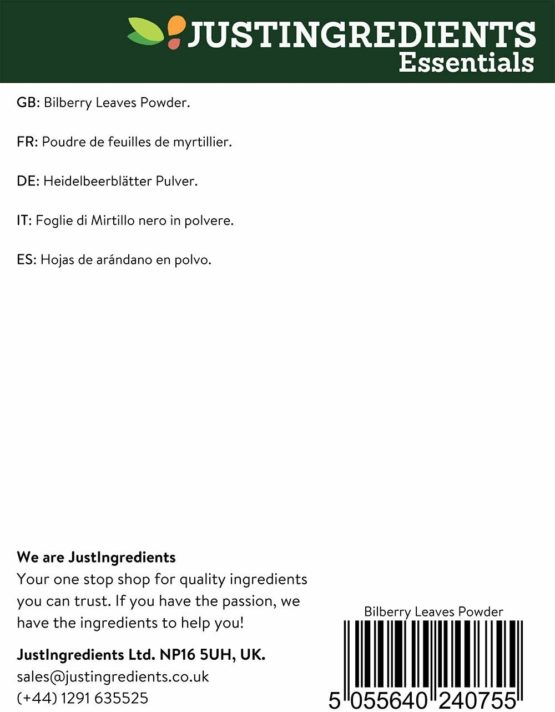 JustIngredients Essentials Bilberry Leaves Powder 500 g - Image 2