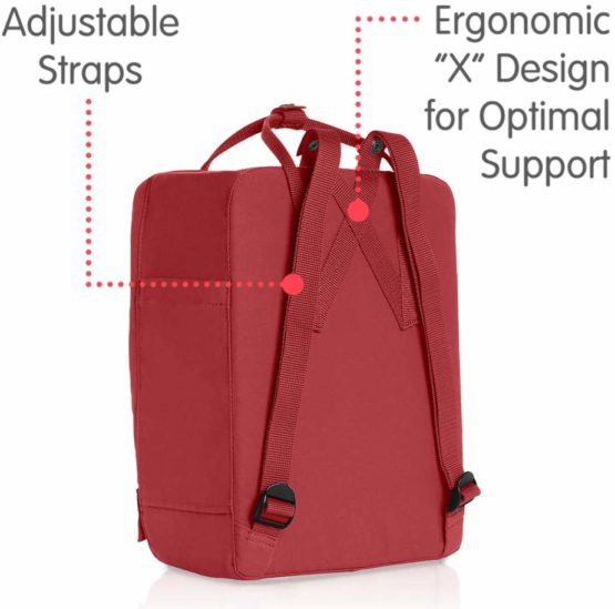Fjällräven Kånken Unisex Waterproof Outdoor Hiking Backpack 23510-325 27 x 13 x 38 cm, 16 Liter Deep Red - Image 3
