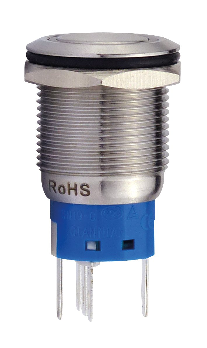 Blanko 207062 Metal Push Button 19 mm with Ring Blue Closer 1 x Opener