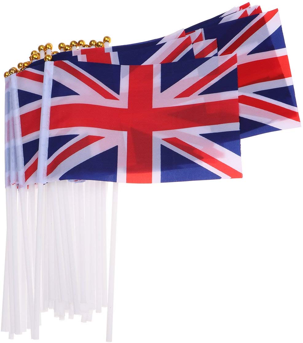 Union Jack Hand Waving Flag Royal UK GB Great Britain Flags Pack of 50,Blue, 21 cm x 14 cm - Image 2