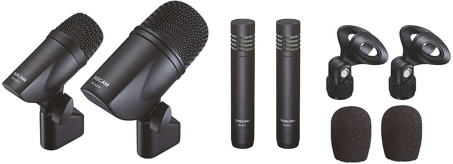 Tascam TM-DRUMS - Microphone set for drums, Black