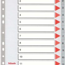 Esselte A4 1-12 Index, Heavy Duty Plastic, Grey