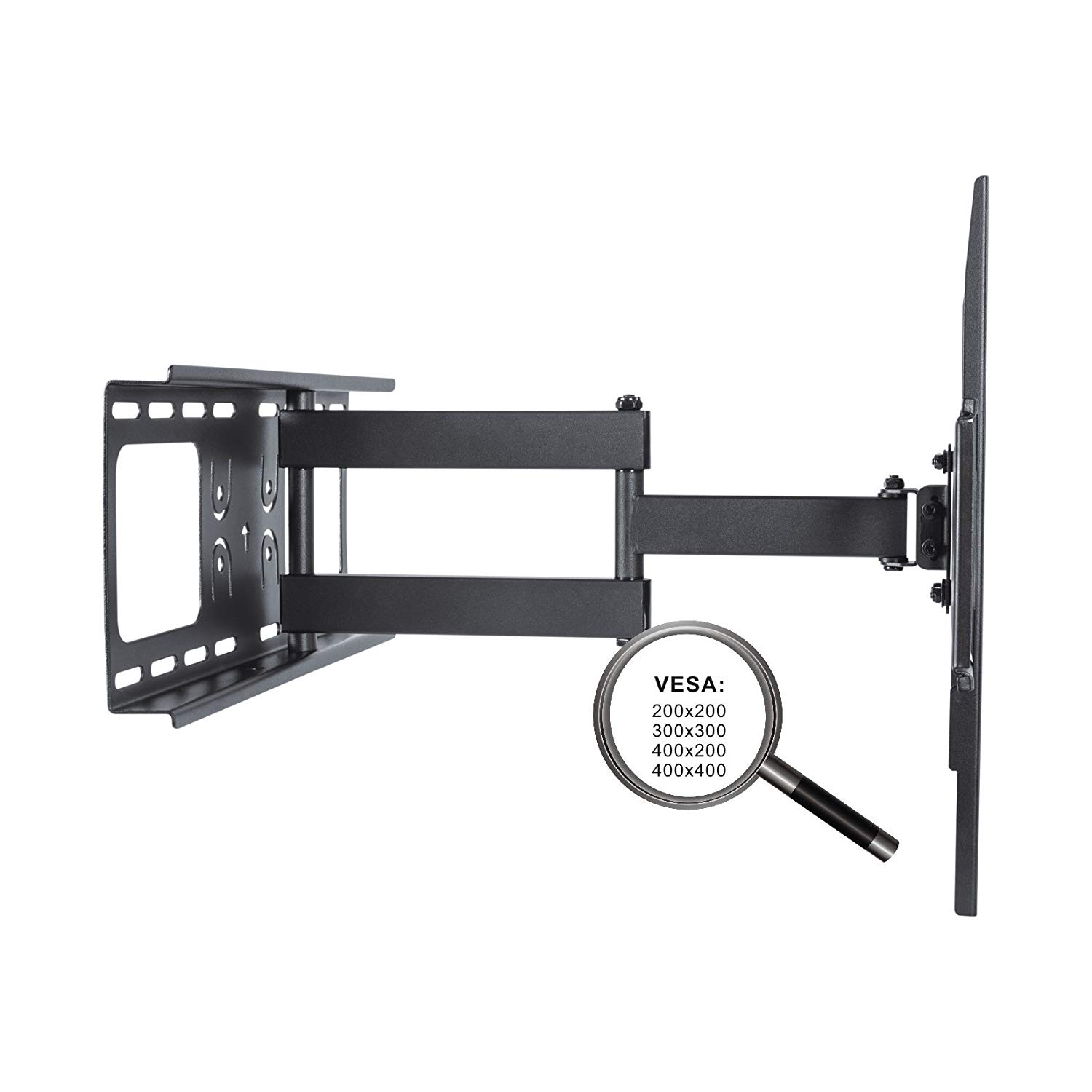 PureMounts TV Bracket with 62-475 mm Wall Clearance, Tiltable 10°/-20°, Swivels 90°/-90°, Maximum Load 50 kg - Image 2
