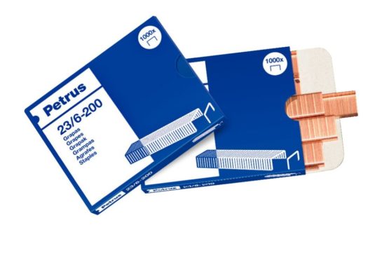 Petrus 23600, Staples 23 / 6-200, Up to 20 sheets, 6 mm, 1 box of 1000 staples