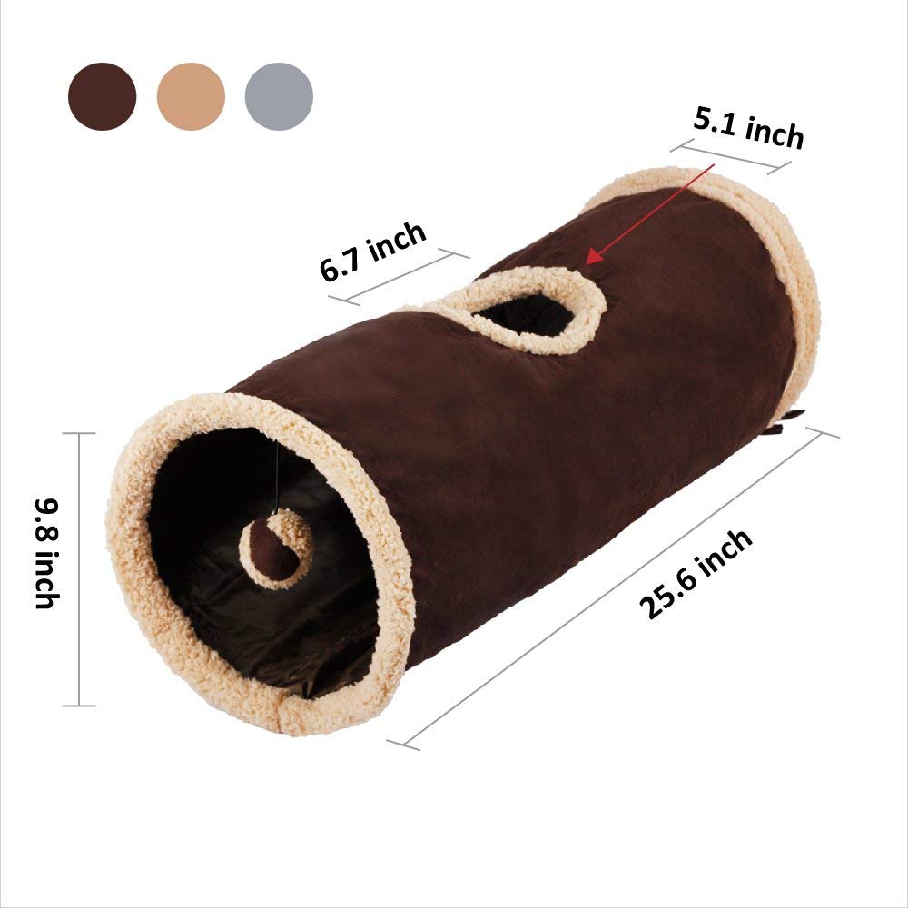 All For Paws Lambswool Find Me Cat Tunnel (Colour May vary and Random colour delivered), 66CM - Image 2