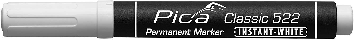 Pica 522/52 Instant White Permanent Marker Pen 1-4mm Tip Marks On Most Surfaces - Image 2