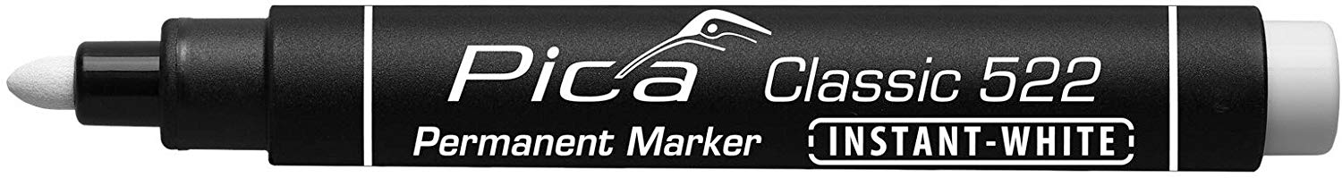 Pica 522/52 Instant White Permanent Marker Pen 1-4mm Tip Marks On Most Surfaces - Image 3