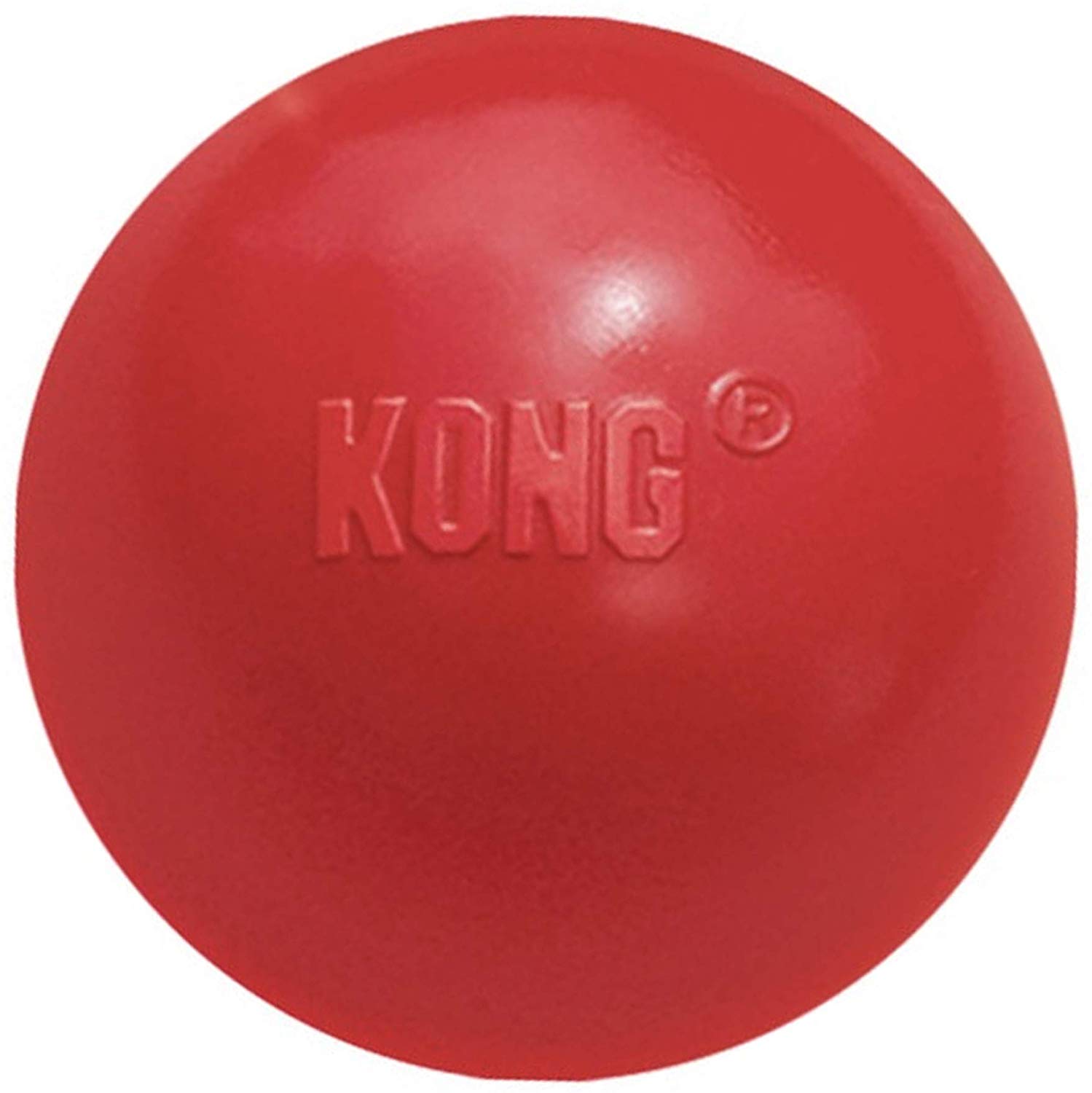 KONG Ball with Hole - Dog Fetch Toy - Classic Rubber Ball for Training and Playtime - For Large/Medium Dogs, Red - Image 2