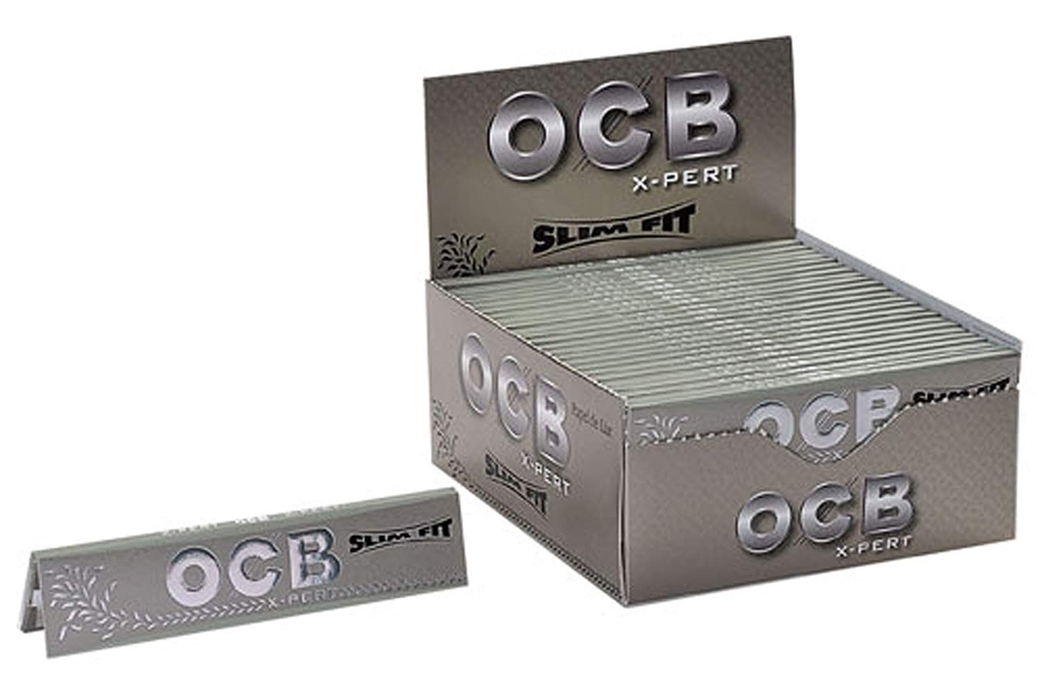 OCB 15429 X-Pert Extra Slim Fit - Long Paper, gray, 50 Count (Pack of 1)