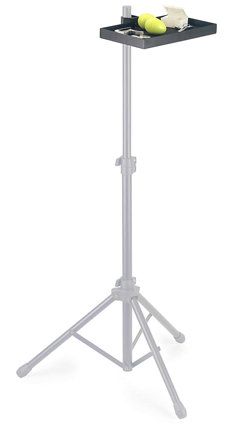 Stagg Accessory Tray with Clamp, Stand Attachment for Small Music Accessories, Schwarz, Full Size - Image 2