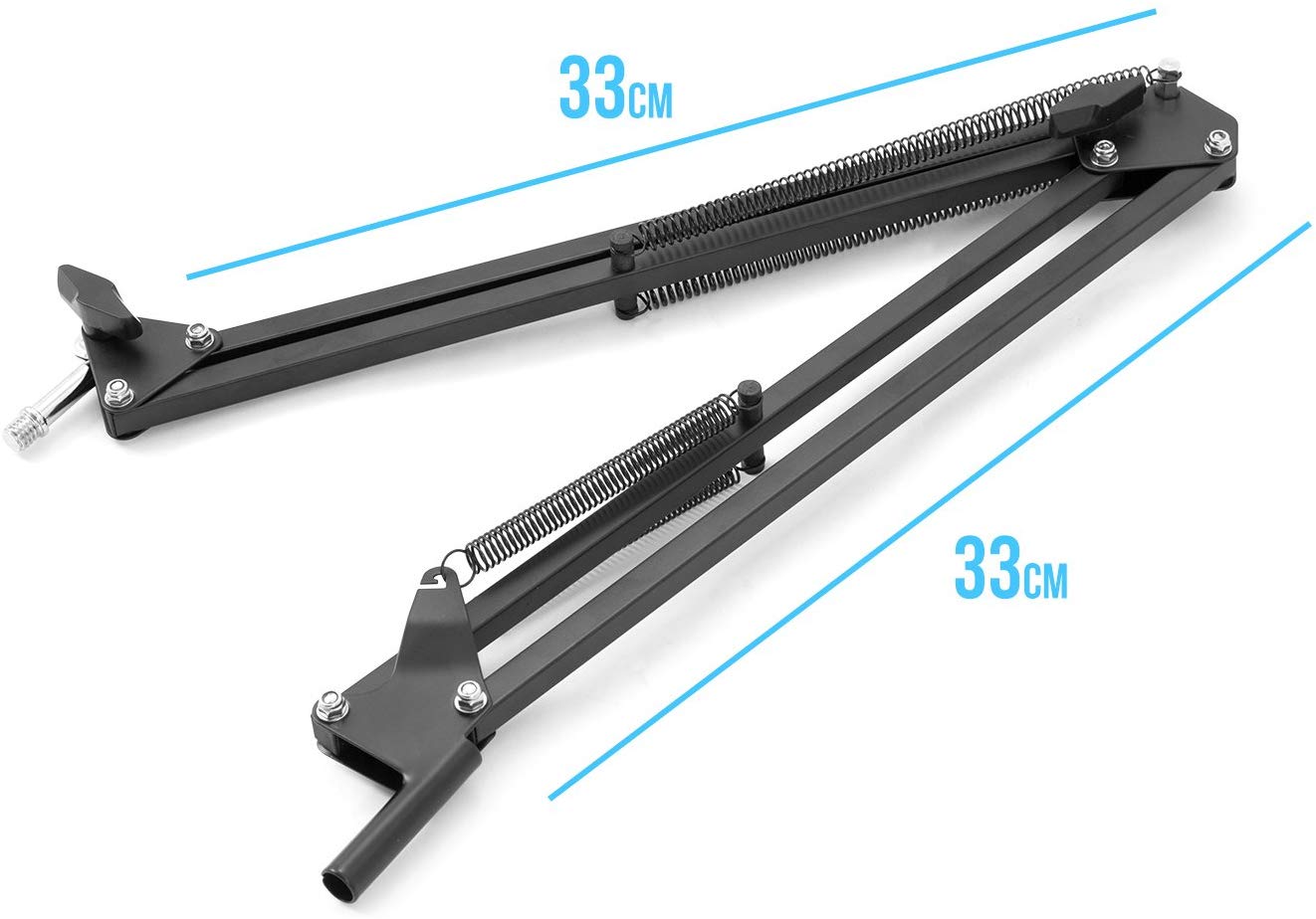 TIGER MCA69-BK Adjustable Microphone Scissor Arm Suspension Boom Stand for Radio Broadcasting Studios YouTube Videos - Image 4