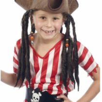 Deluxe Child Pirate Hat With Attached Dreadlocks - Kids Accessory