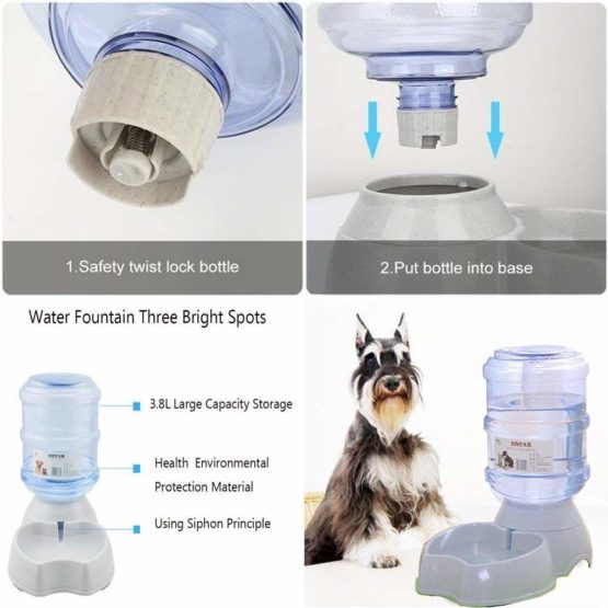 Old Tjikko Pet Water Dispenser,Cat Water Bowl,Dog Water Bowl Automatic,Large Automatic Drinking Fountain for Cat Dog,3.8L - Image 4