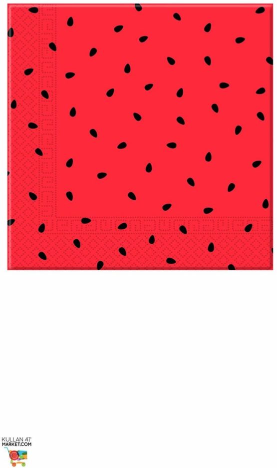 Procos 10050829 89408 Paper Napkins Watermelon (33x33cm, 2 Piles), 20 Pieces, Red, Green