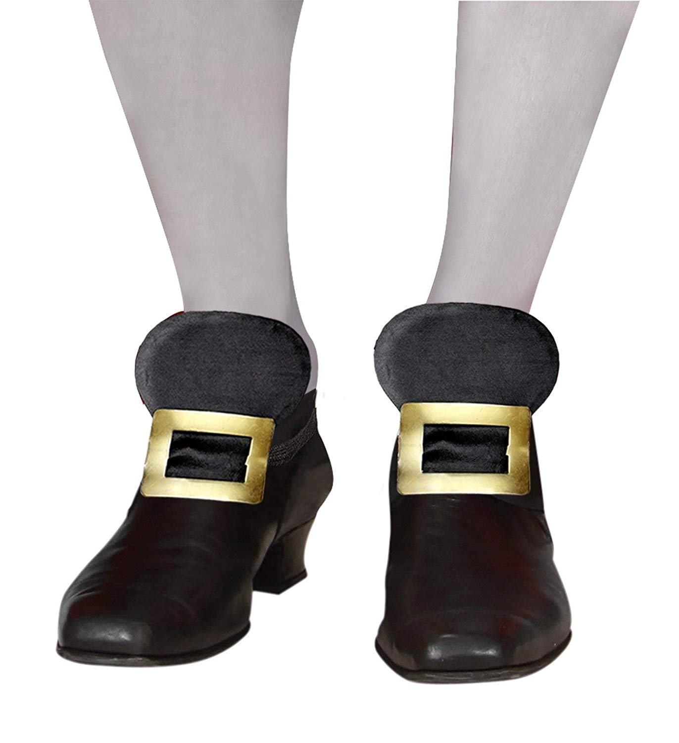 W WIDMANN MILANO Party Fashion, Pair of Metal and Faux Leather Shoe Buckles, for Adults and Unisex Pirates, Nobles