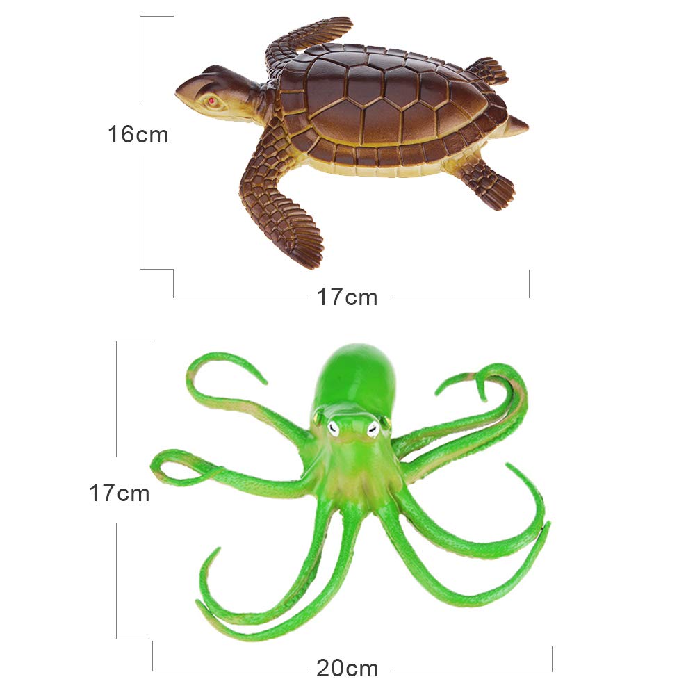 Nabance Large Sea Animal Figures Toys 18PCS Plastic Sea Creatures for Bath Ocean Animals Figures Learning Colour Toy Educational for Child Kids Toddler Gift - Image 4