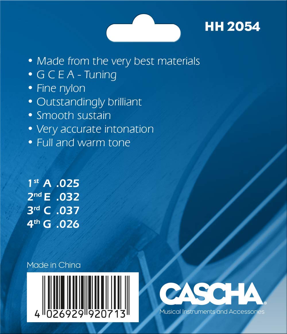 CASCHA Concert Ukulele String Set I Premium Nylon Strings for Concert Ukuleles Excellent Sound Quality & High Durability 4-Piece String Set G-C-E-A - Image 2