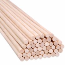 H&S 100 Wooden Sticks Wood Dowel Rods 30cm x 6mm Craft Sticks Unfinished Natural Wood