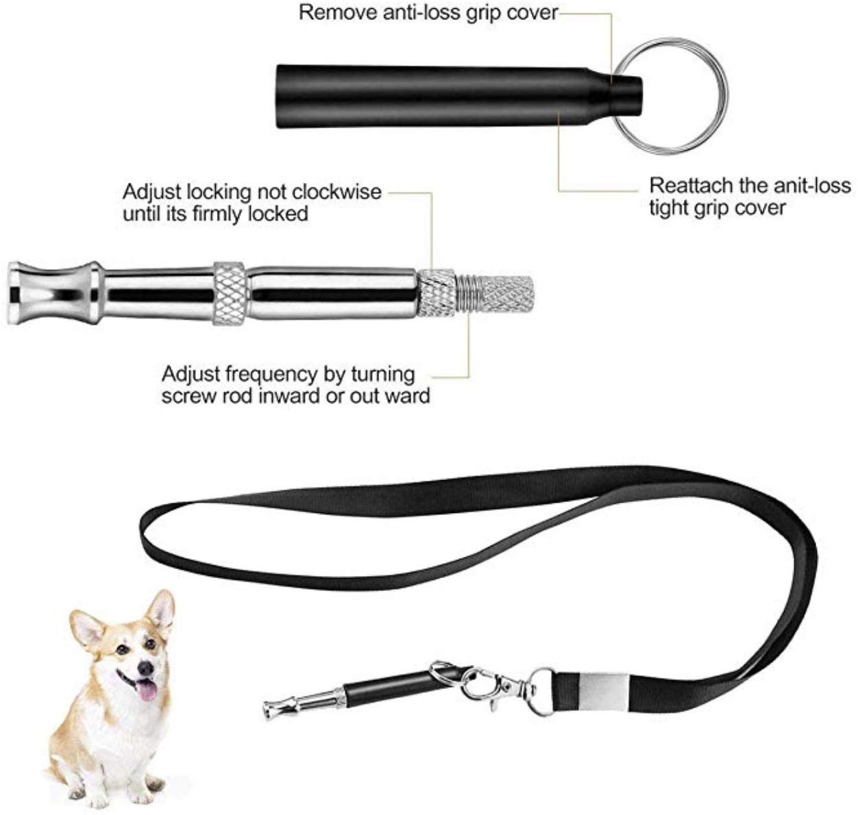 elloLife [Upgraded, 2 PACKS] Dog Whistles to Stop Barking, Professional