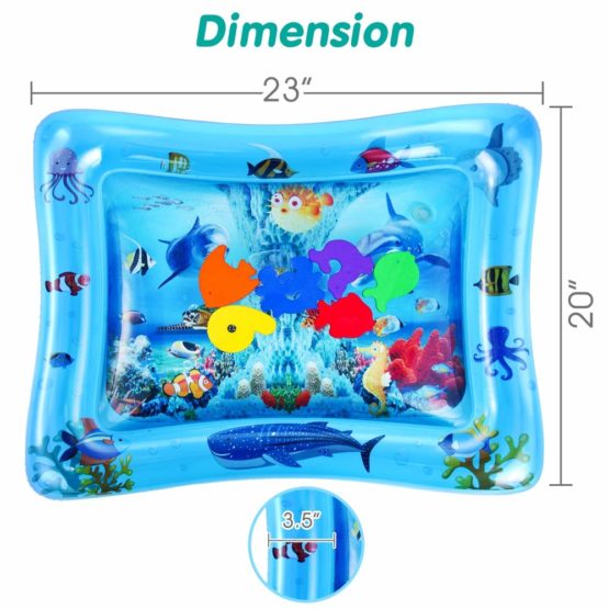 VATOS Tummy Time Water Mat Inflatable Baby Water Play Mat for Kids Perfect Sensory Toys for Baby Early Development Activity Centers for Infants & Toddlers 3 6 9 Months Newborn Girls Boys - Image 4