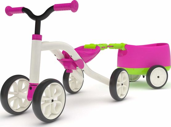 Chillafish CPQT01PIN Tailie Quadie + TRAILIE: 4-Wheeler Grow-with-Me Ride-On Quad and Trailer Combo, Pink
