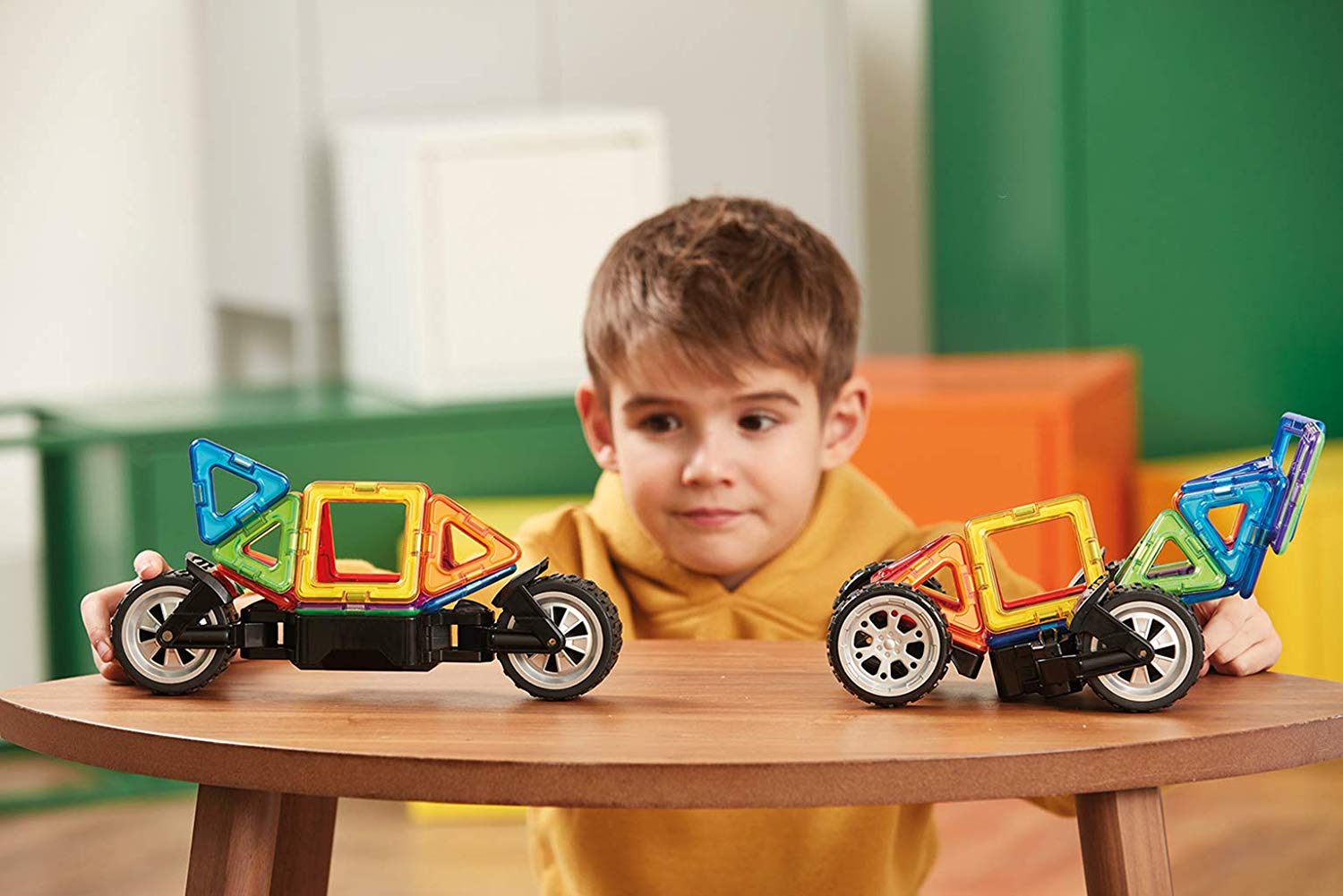 Magformers Amazing Transform Wheel Magnetic Building Blocks Toy. Makes Cars And Bikes. WIth Special Adjustable Multi-wheel Piece - Image 3