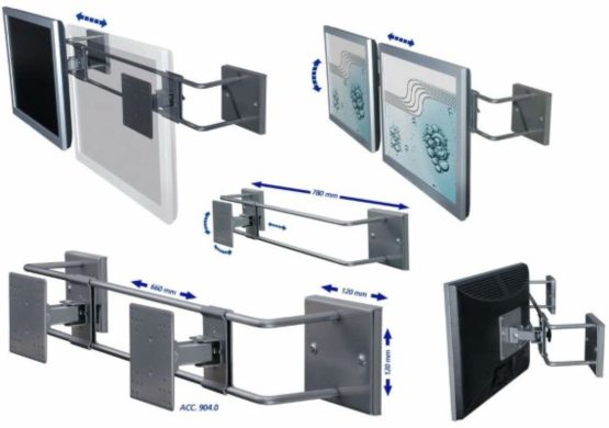 R-Go Alternative Wall Bracket, Adjustable, Silver - Image 3