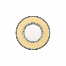 Villeroy & Boch Audun Fleur Bread Plate, 16 cm, Premium Porcelain, White/Grey/Yellow