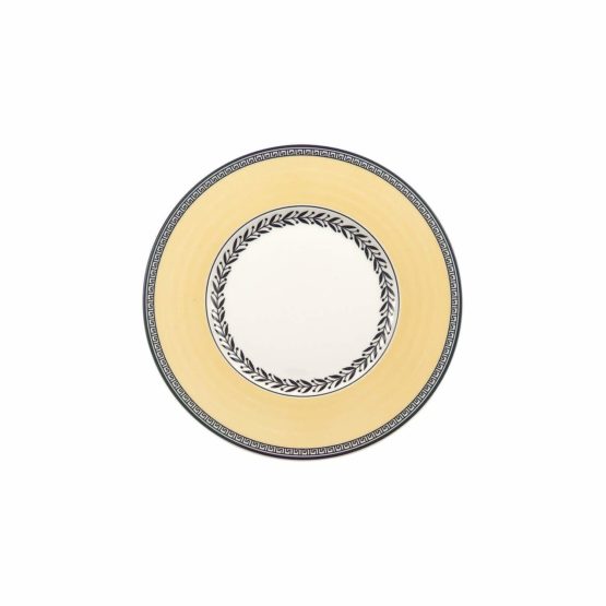 Villeroy & Boch Audun Fleur Bread Plate, 16 cm, Premium Porcelain, White/Grey/Yellow