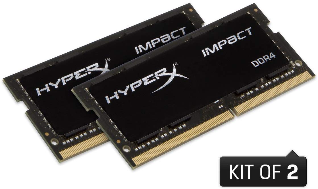HyperX Impact DDR4 HX432S20IBK2/32 Memory 3200 MHz CL20 SODIMM 32 GB Kit (2x16 GB), black