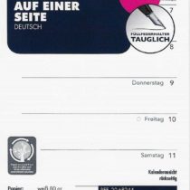 Filofax Calendar Insert Pocket 1 Week on 1 Page (German) 2020.